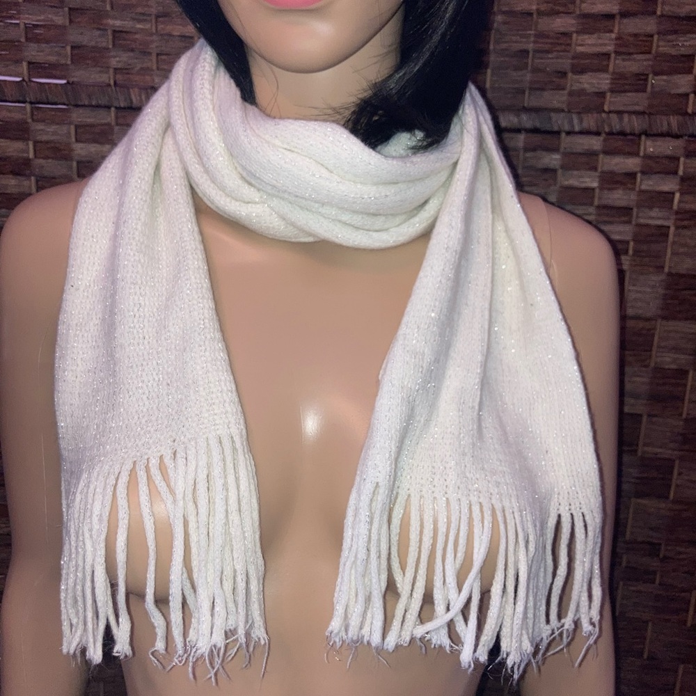 White Sparkly Scarf One Size Fits Most